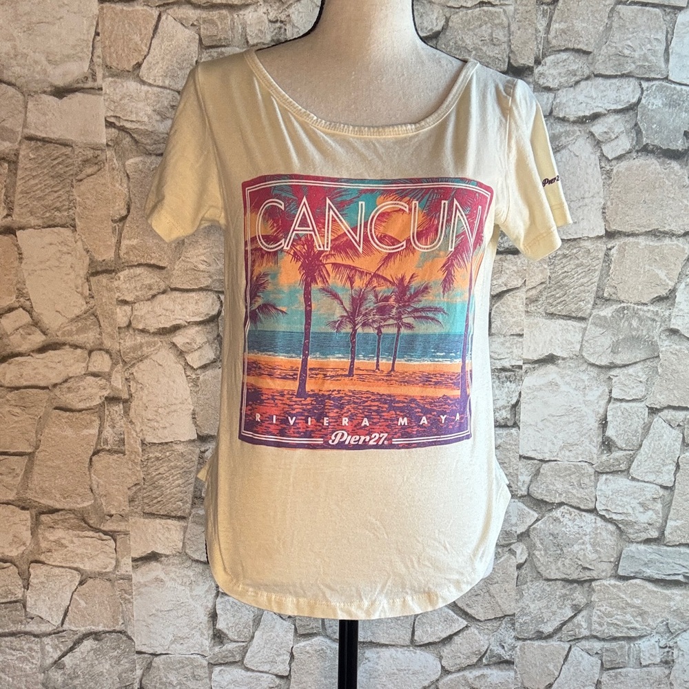 Pier 27 Women's Cancun Graphic Tee - Beige